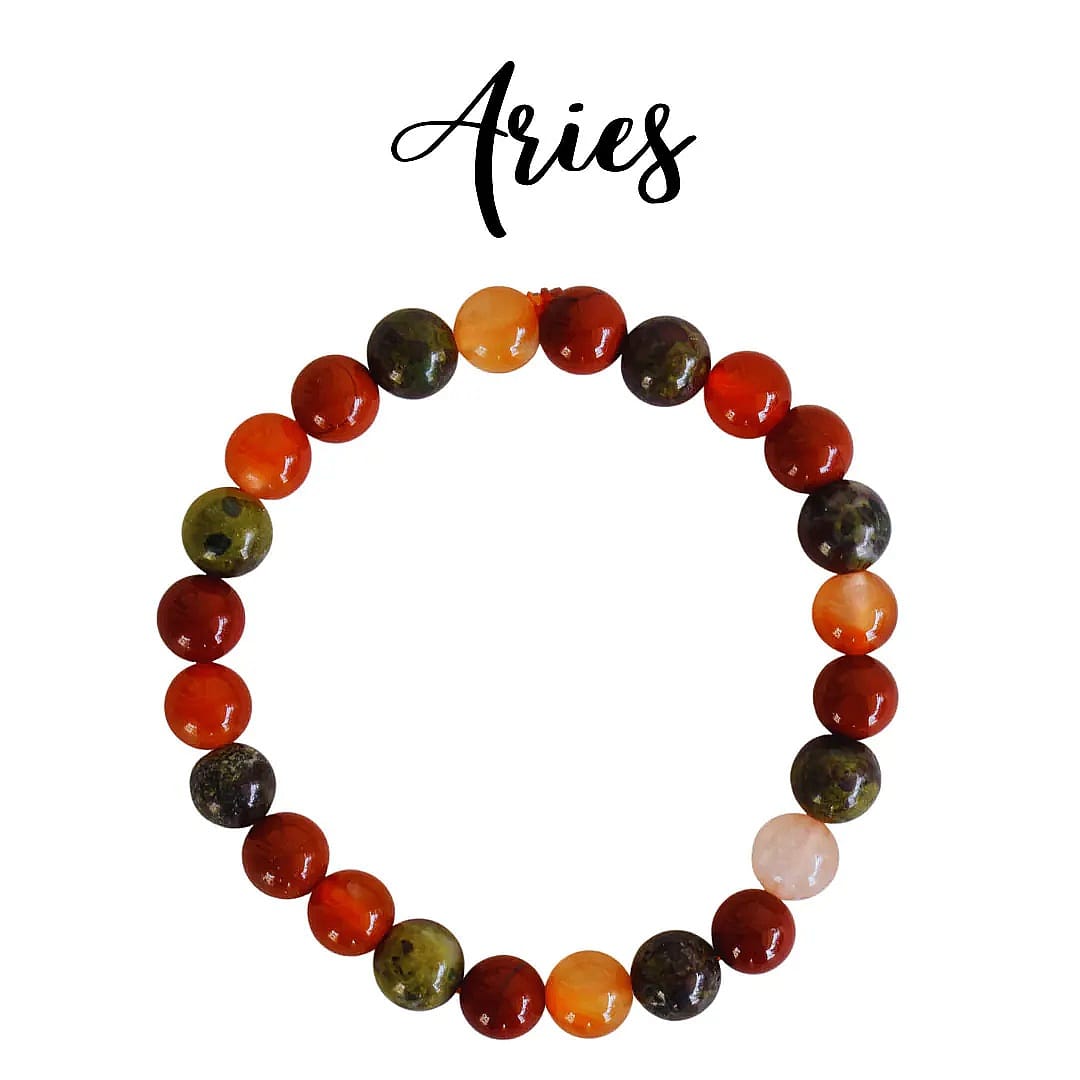 Aries Crystal Bracelet Zodiac Energy Balance & Confidence