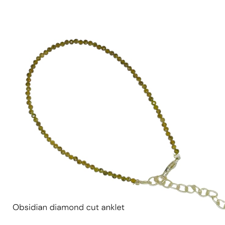 Obsidian Diamond Cut Anklet